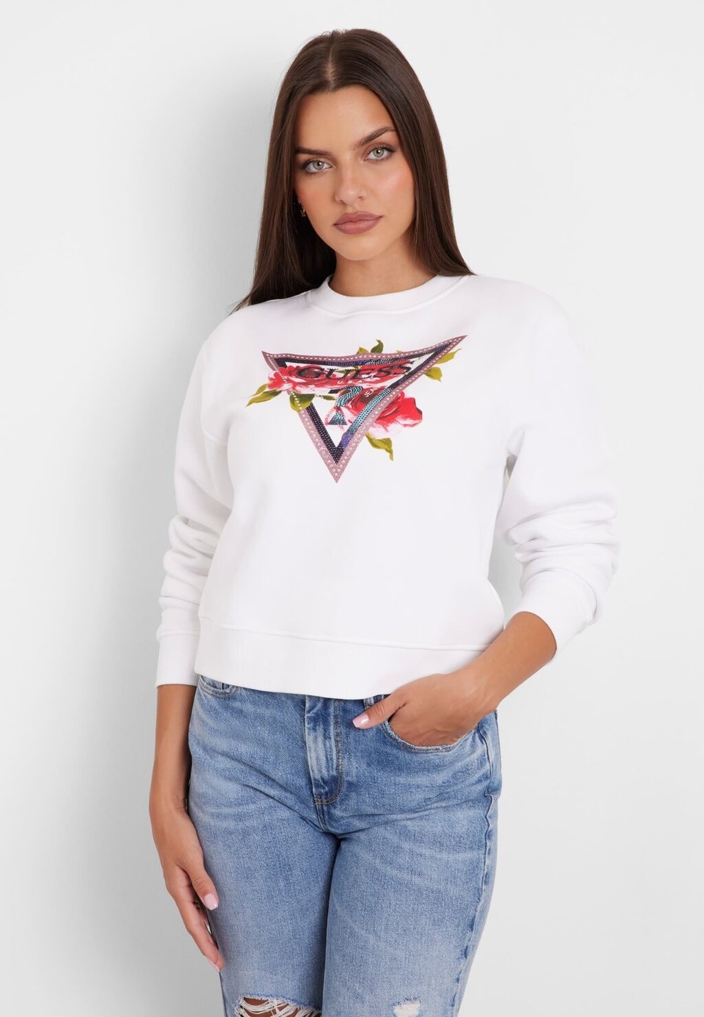 

Толстовка с капюшоном LOGO Guess, белый