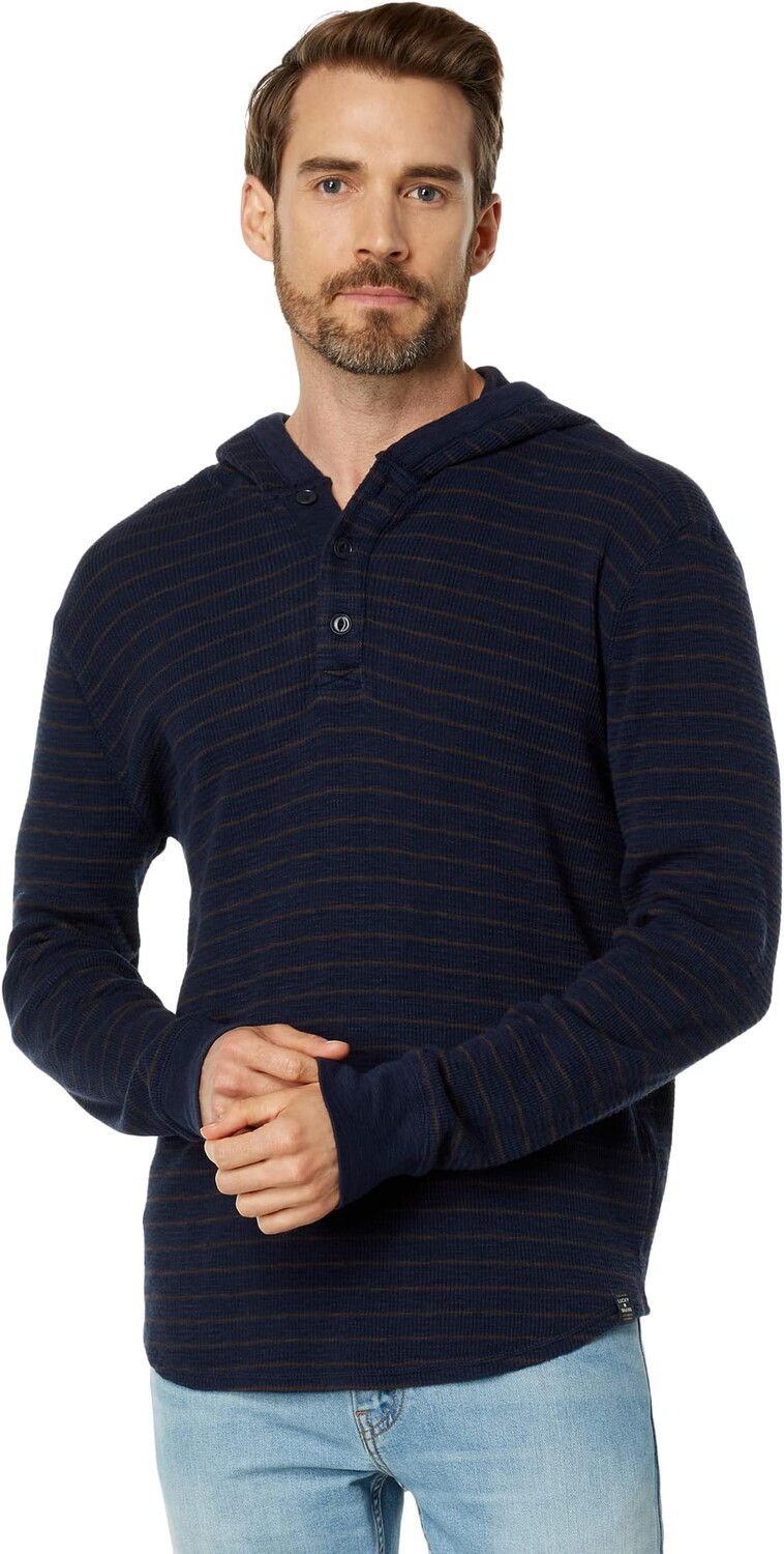 

Толстовка Lucky Brand Thermal Stripe Hoodley, разноцветный