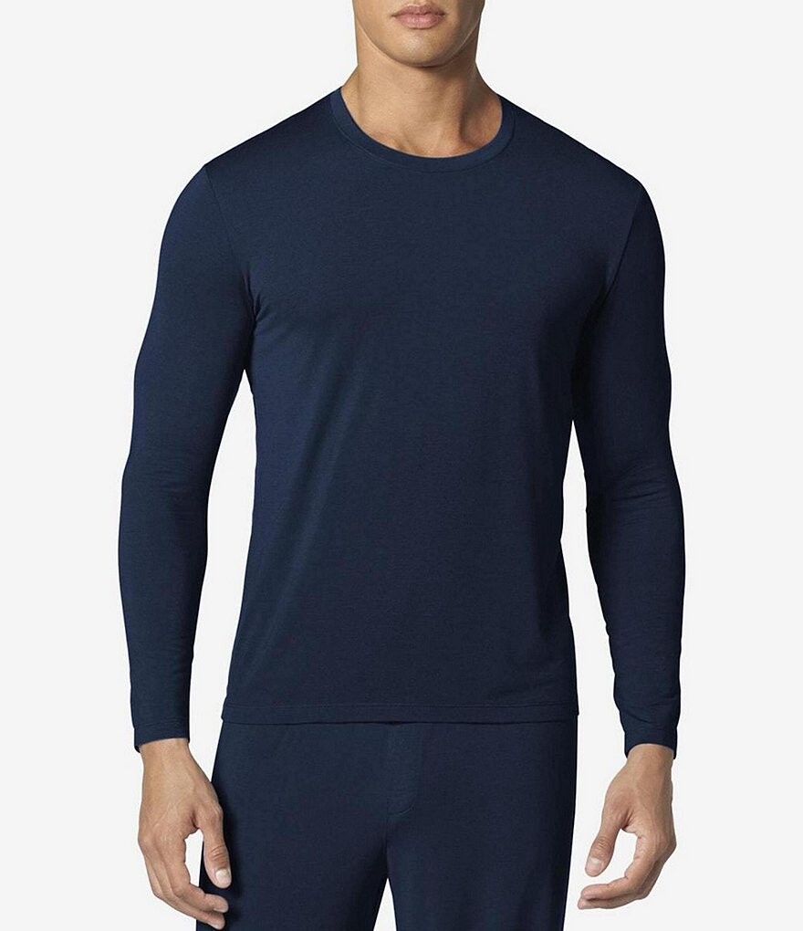 

Футболка с круглым вырезом и длинными рукавами Tommy John Second Skin Lounge, синий