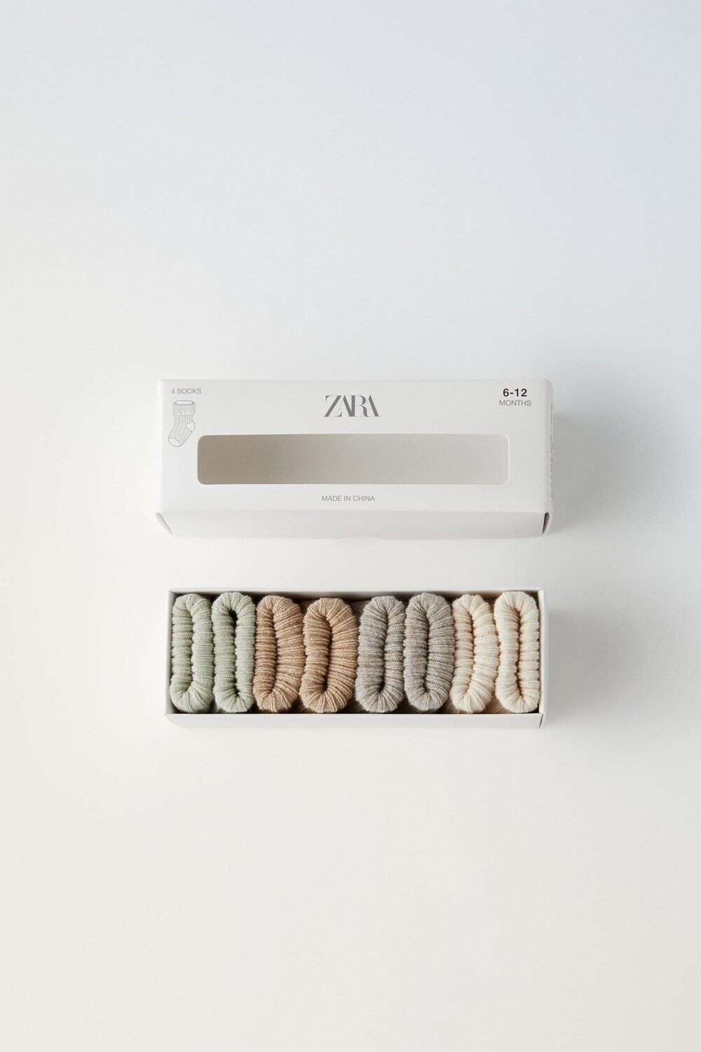 

Baby/ набор из четырех цветных носков Zara, зеленоватый