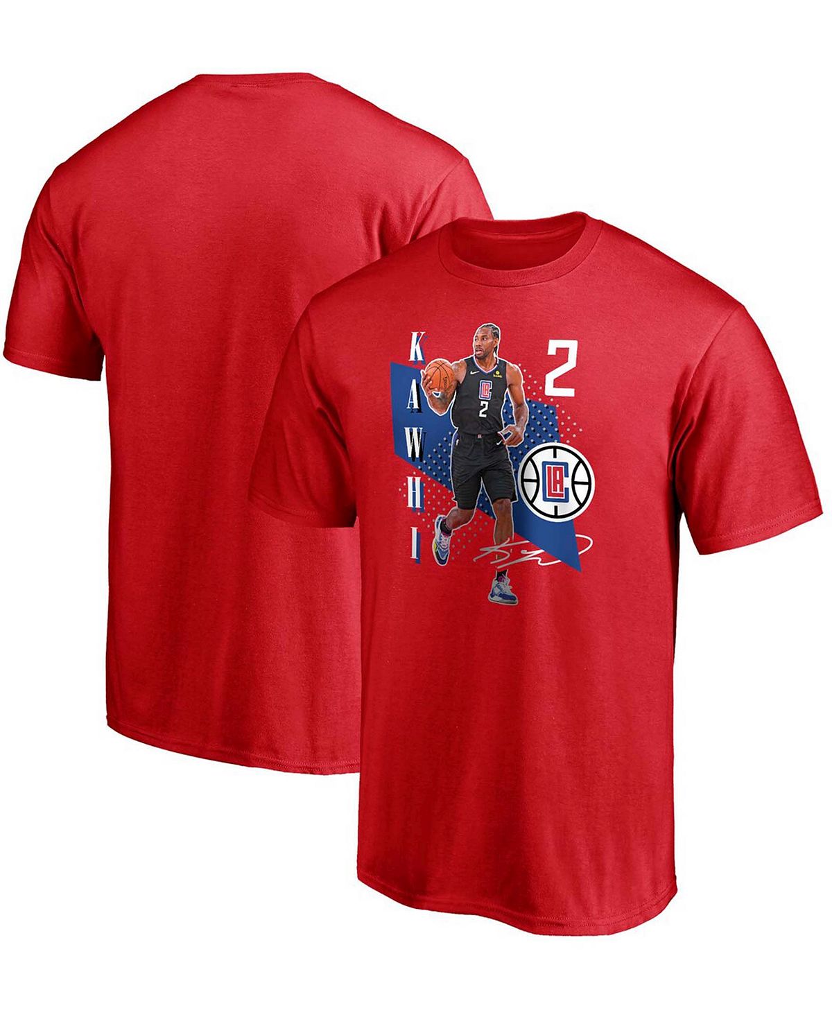 Мужская красная футболка Kawhi Leonard LA Clippers Pick Roll Fanatics