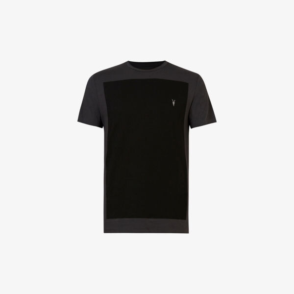 

Футболка lobke в стиле колор-блок из хлопкового джерси Allsaints, цвет washed blk/jet
