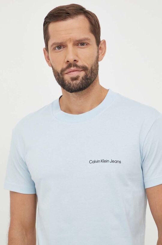 

Хлопковая футболка Calvin Klein Jeans, синий