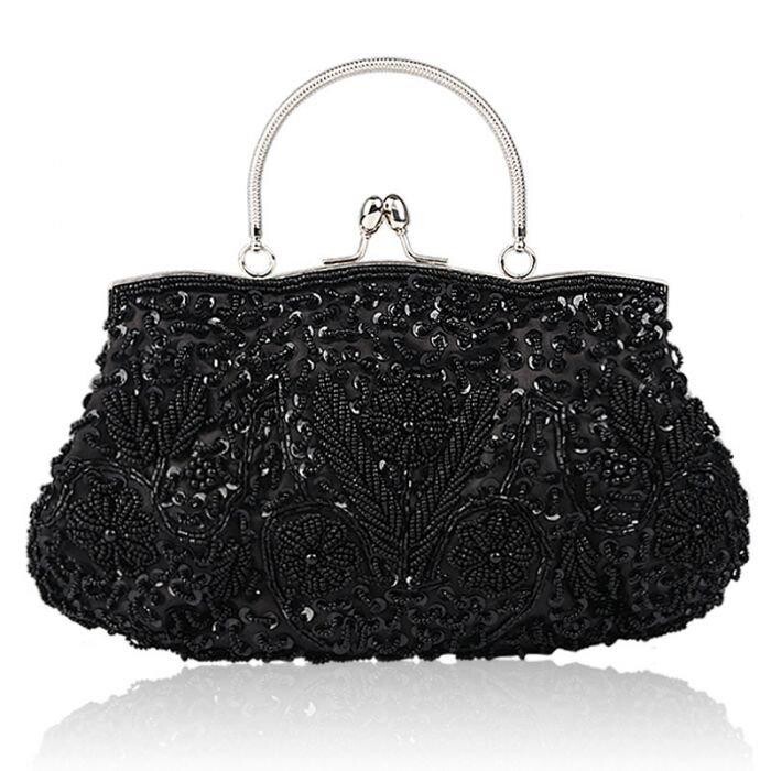 

Винтажный клатч с бисером и ручкой PEACH ACCESSORIES, черный