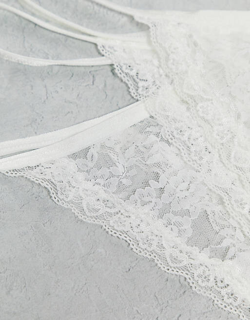 

Комплект белых кружевных стрингов танга из трех штук Lindex Jenniann