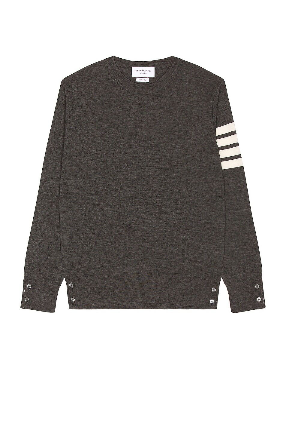 

Свитер Thom Browne Sustainable Merino Classic Crew, цвет Dark Grey