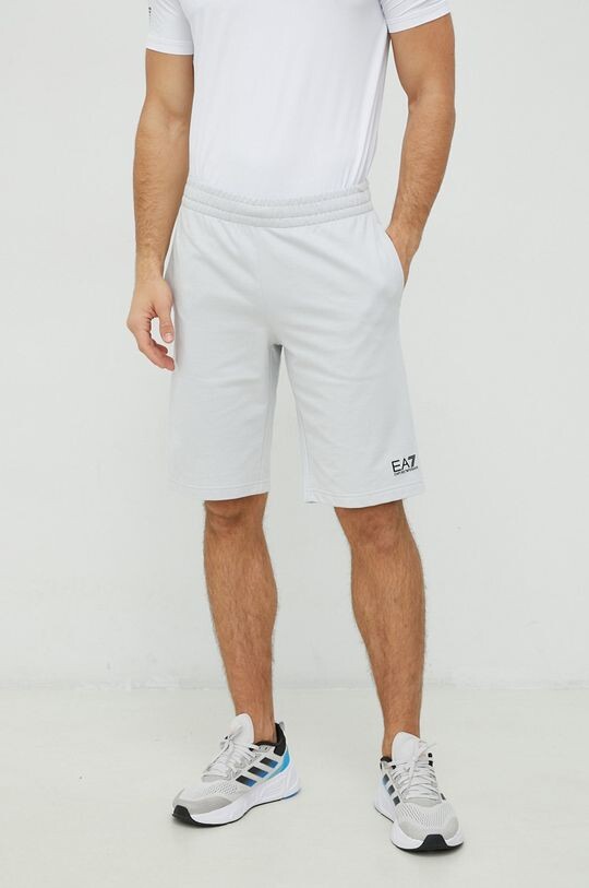

Хлопковые шорты EA7 Emporio Armani, серый