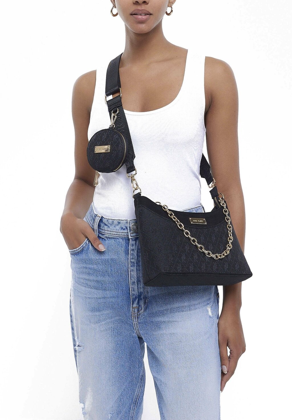 

Сумка через плечо River Island, черный