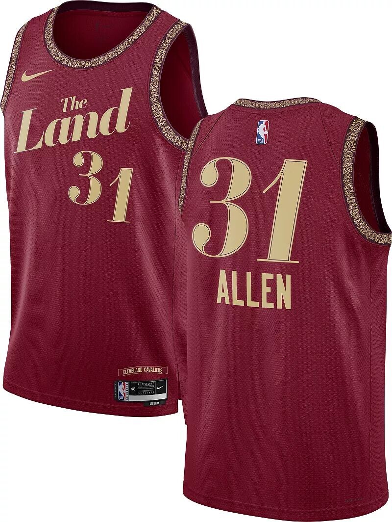 

Мужская красная майка Nike City Edition Cleveland Cavaliers Jarrett Allen #31 2023-24