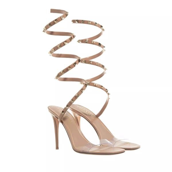 

Туфли rockstud leather sandals, 100 mm rose Valentino Garavani, бежевый