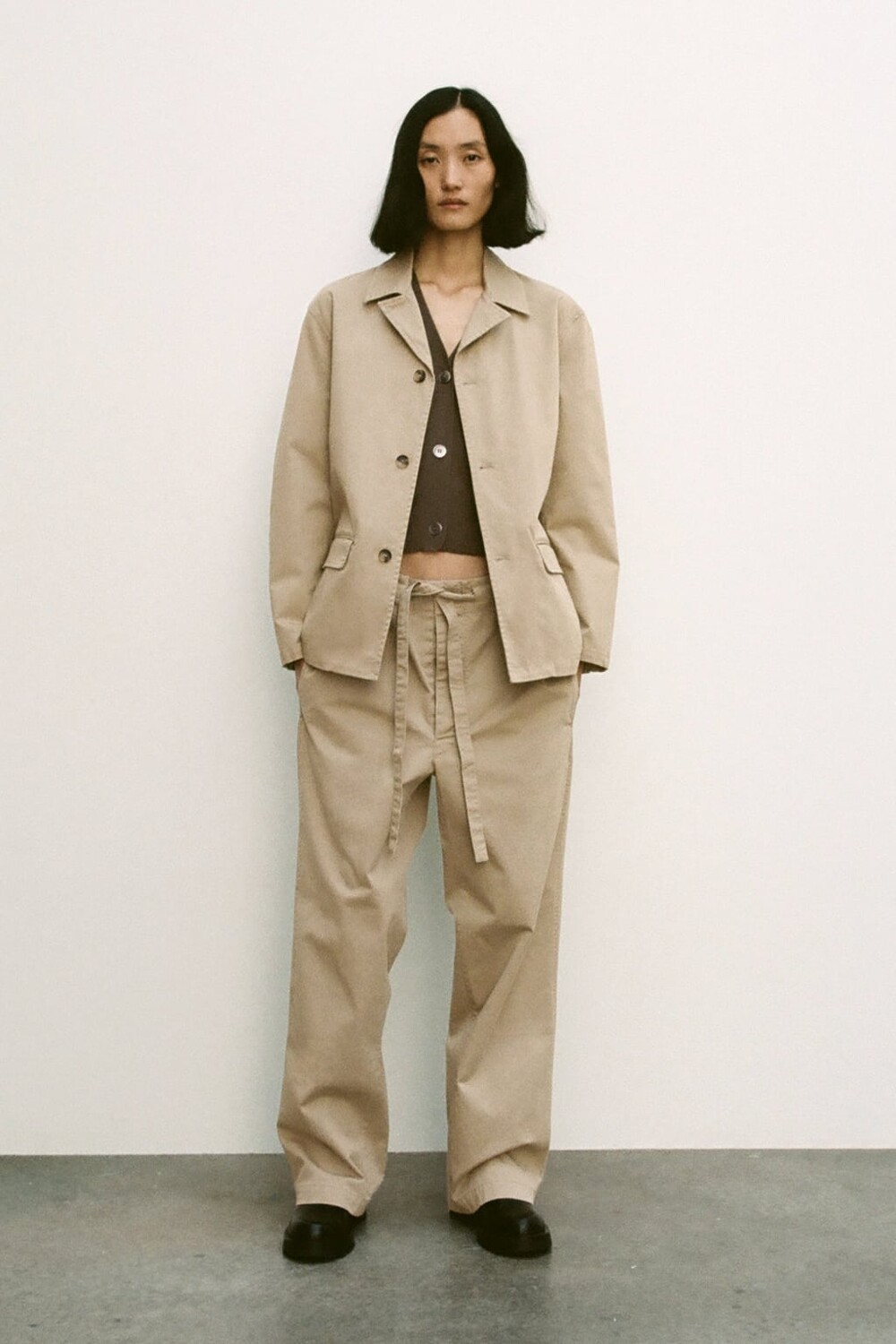 

Брюки в пижамном стиле из выцветшего твила Zw Collection ZARA