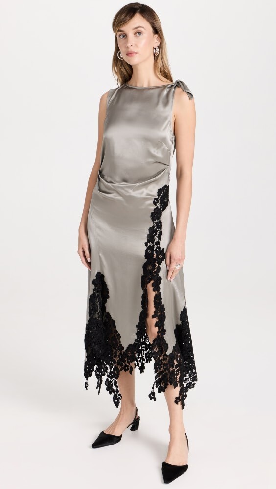 

Платье Acne Studios Lace Detail, серый