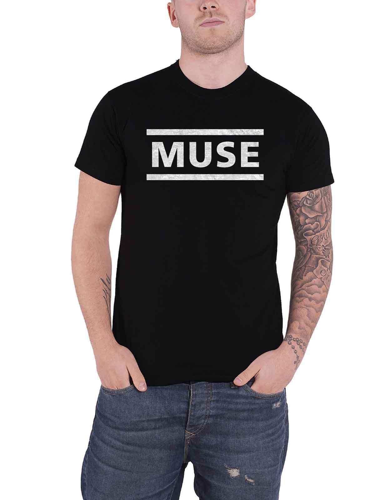 Белая футболка с логотипом Muse, черный