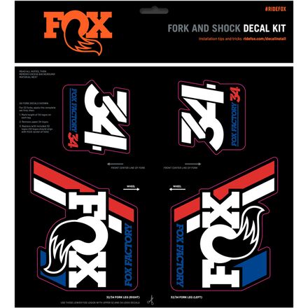 Комплект наклеек для вилки и амортизатора Heritage FOX Racing Shox, цвет Red/White/Blue комплект наклеек для вилки и амортизатора heritage fox racing shox красный