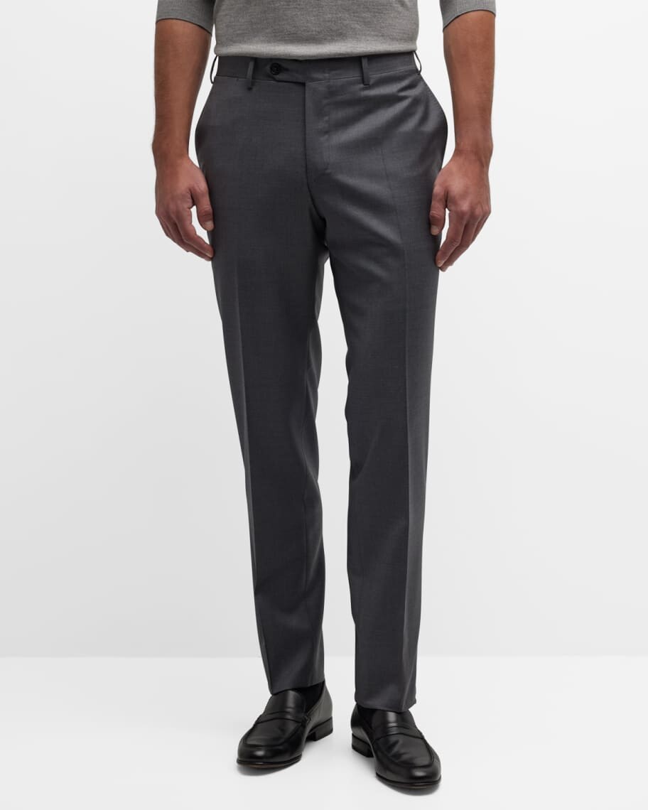 

Мужские меланжевые брюки без защипов Canali, Серый