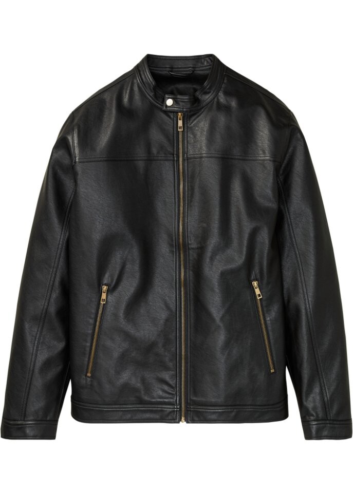 

Куртка из искусственной кожи байкерского кроя John Baner Jeanswear, черный