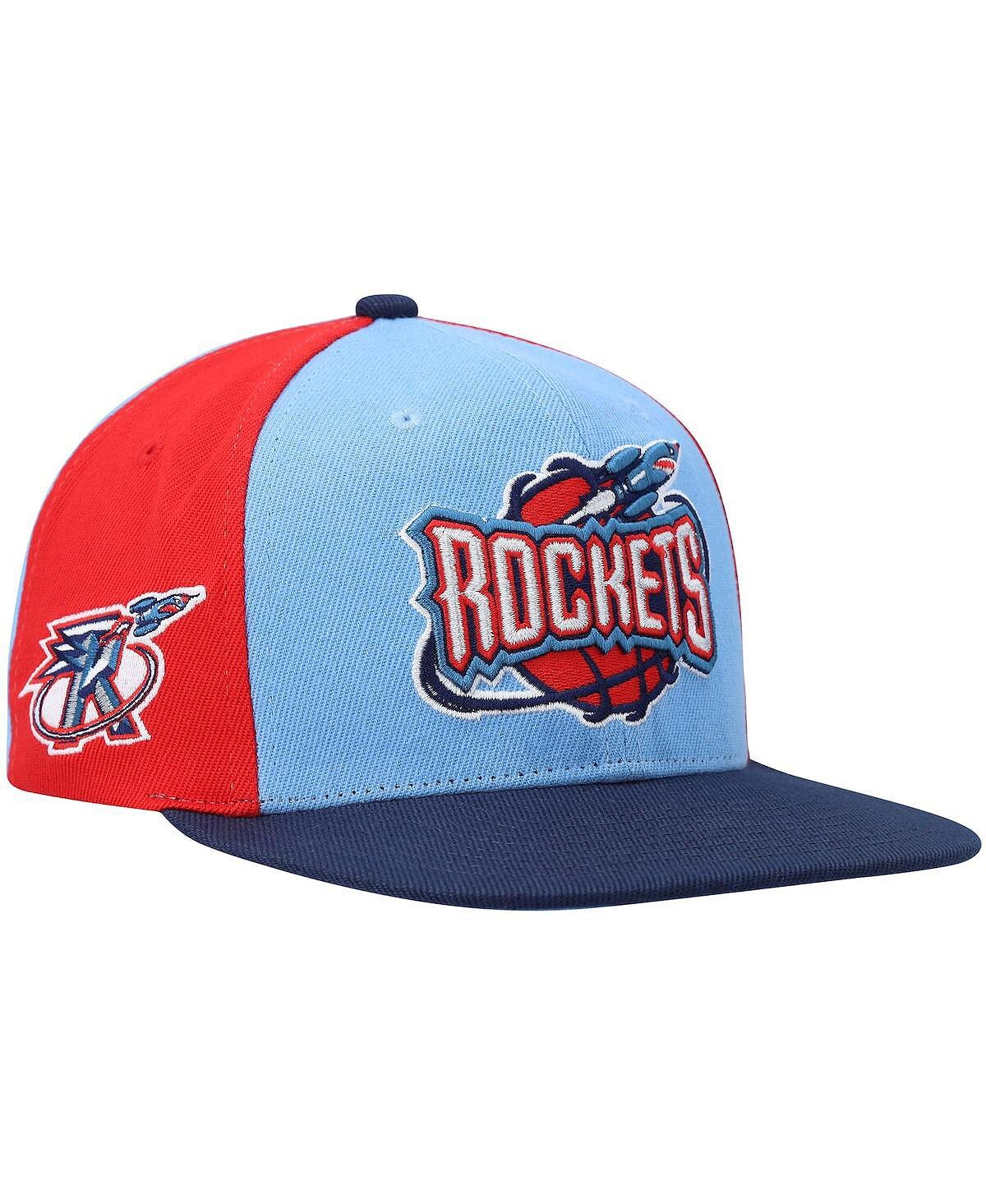 

Мужская светло-синяя, темно-синяя кепка Houston Rockets Hardwood Classics On The Block Snapback Mitchell & Ness