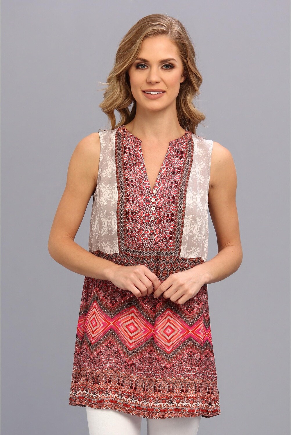 

Топ NIC+ZOE Carnaval Masquerade Tunic Top, разноцветный