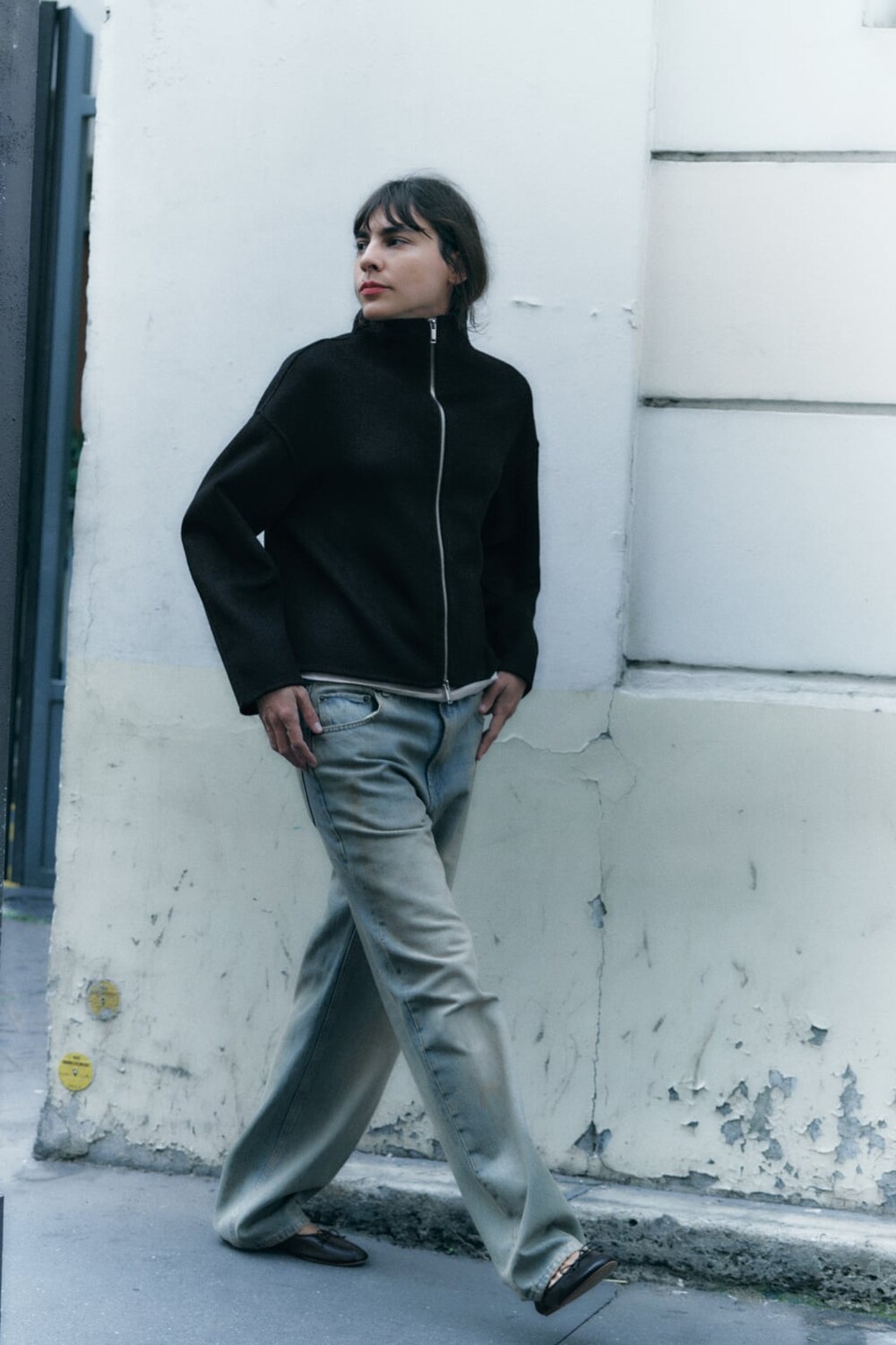 

Двусторонняя куртка из смесовой шерсти Zw Collection ZARA, черный