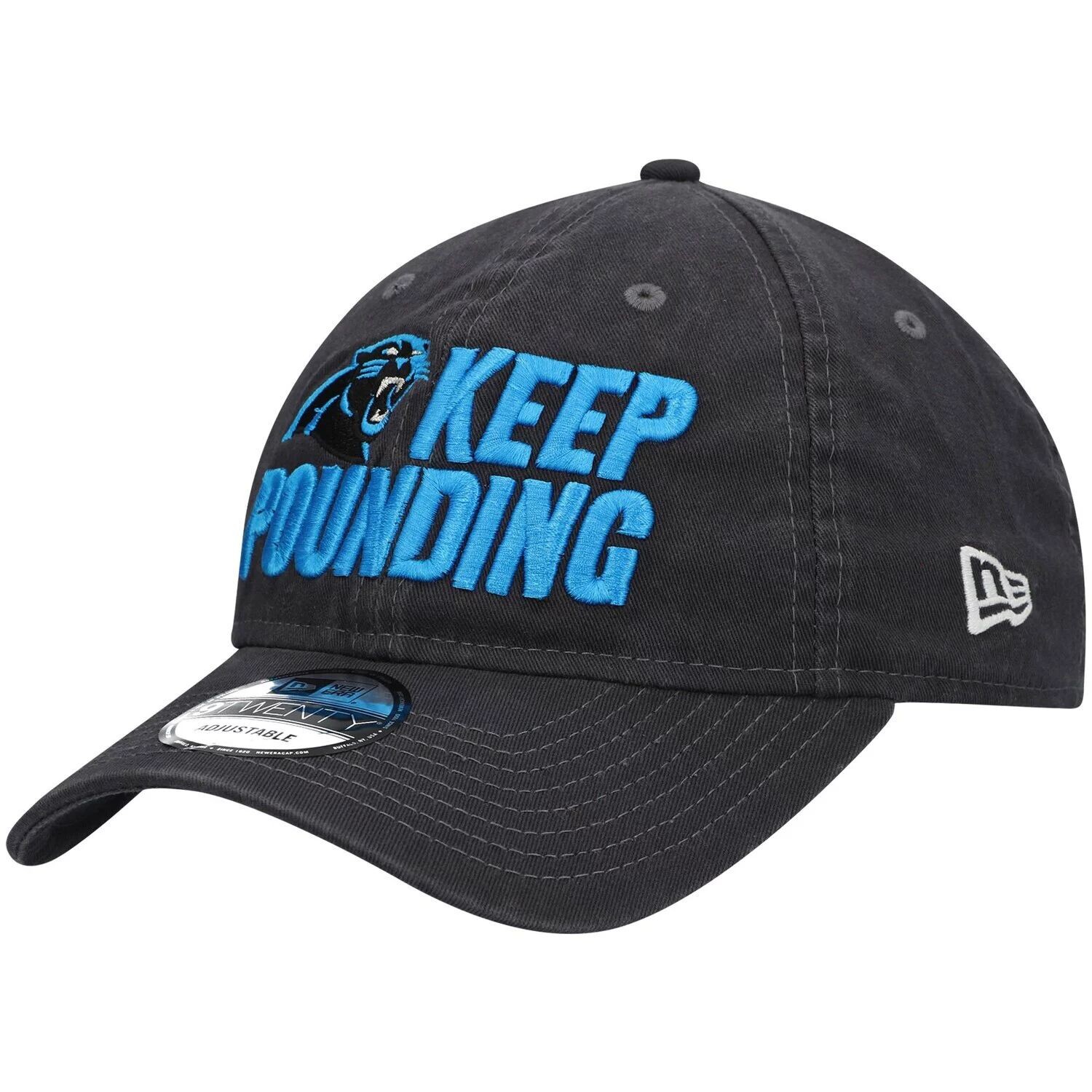 

Мужская регулируемая кепка New Era Grey Carolina Panthers Keep Pounding 9TWENTY