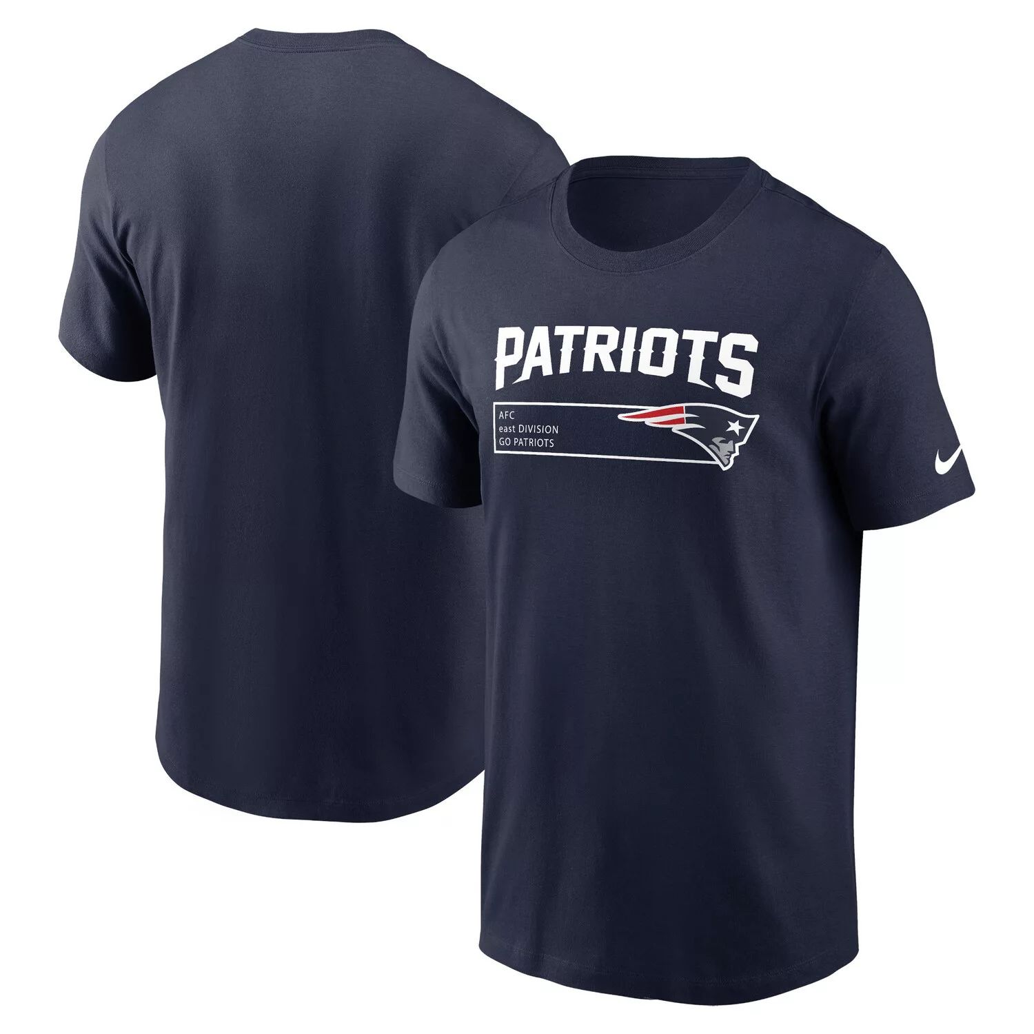 Мужская темно-синяя футболка New England Patriots Division Essential Nike