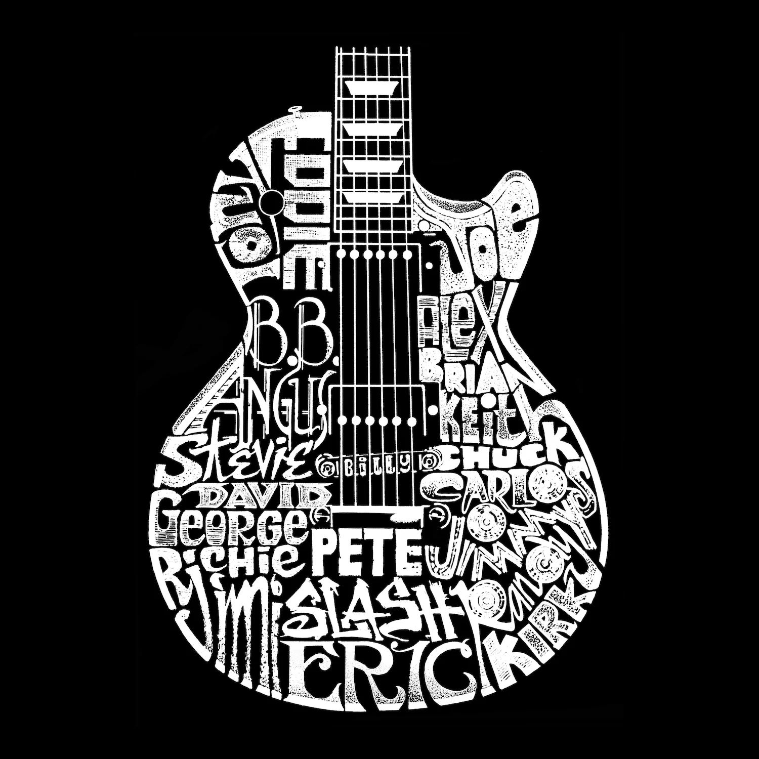 Rock Guitar Head — мужская футболка с рисунком Word Art LA Pop Art, черный rock guitar head мужская футболка с длинным рукавом word art la pop art