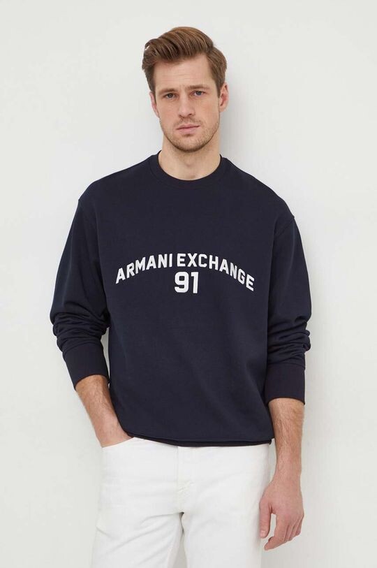 

Хлопковая толстовка Armani Exchange, темно-синий