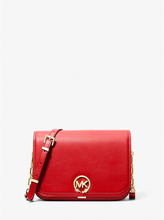 

Кожаная сумка-мессенджер Delancey среднего размера New Year Michael Kors, красный