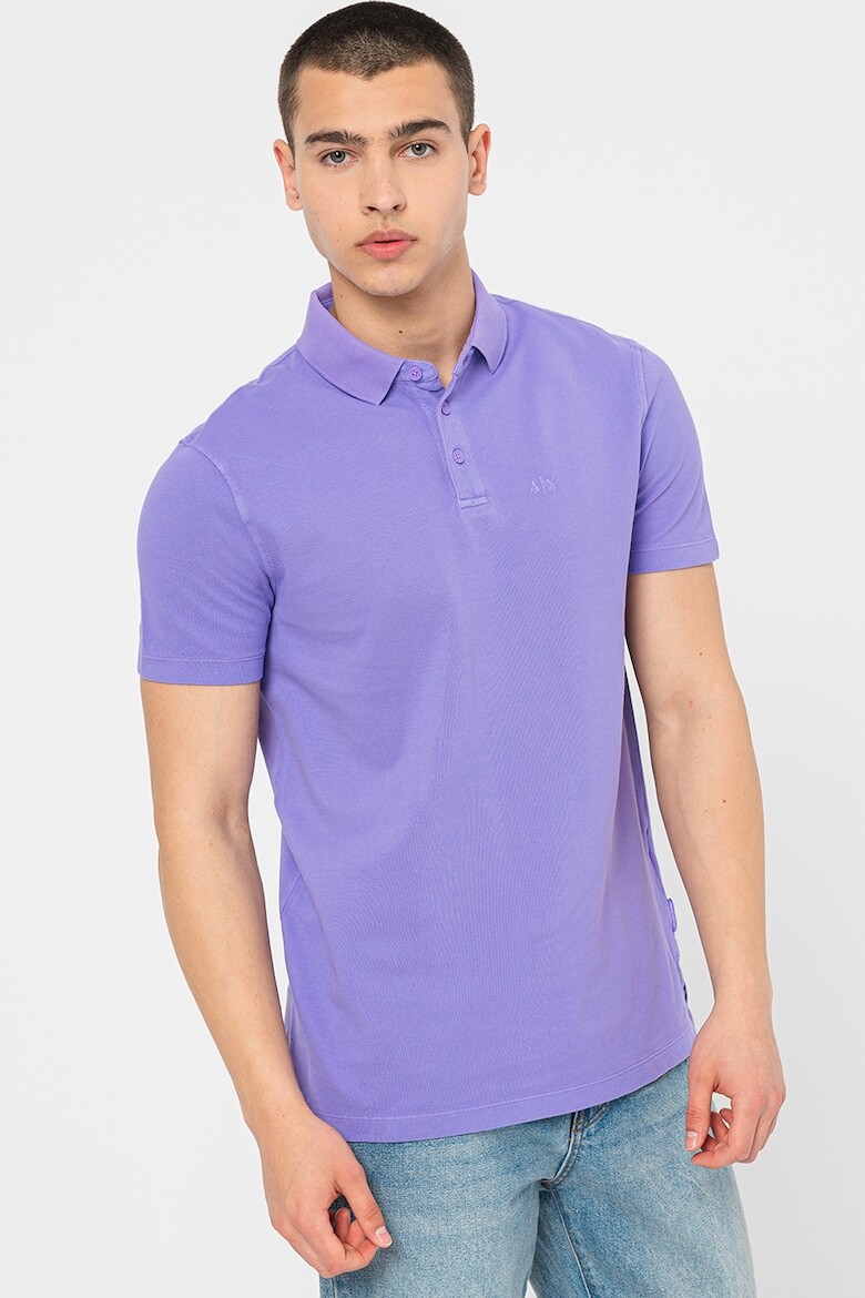 

Футболка из пике с воротником Armani Exchange, фиолетовый