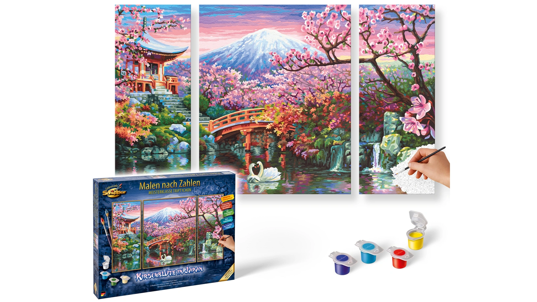 Картина Schipper по номерам Группа мотивов Триптих Цветущая вишня в Японии фото