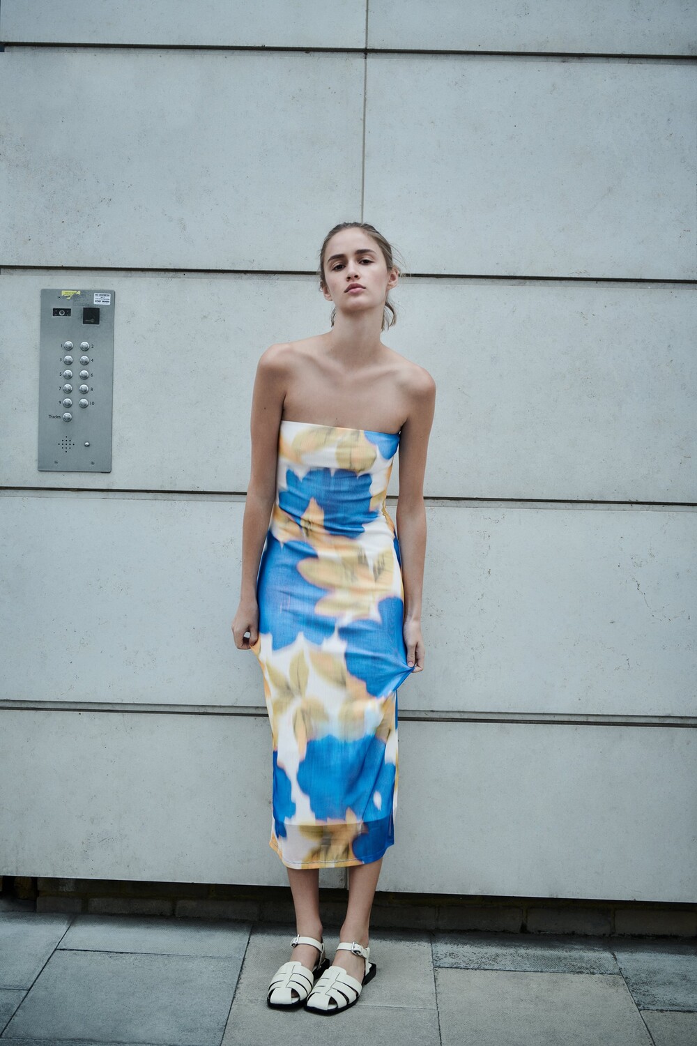 

Платье миди из тюля Zara, оранжевый