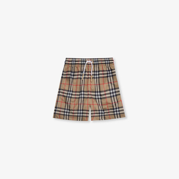 

Шорты в клетку malcol с эластичной резинкой на талии, 4–14 лет Burberry, бежевый