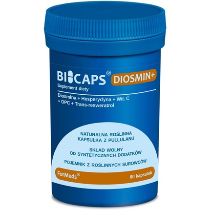 Bicaps Диосмин + гесперидин Транс-ресвератрол Витамин С Экстракт виноградных косточек Антиоксидант Пищевая добавка 60 капсул, Formeds цена и фото