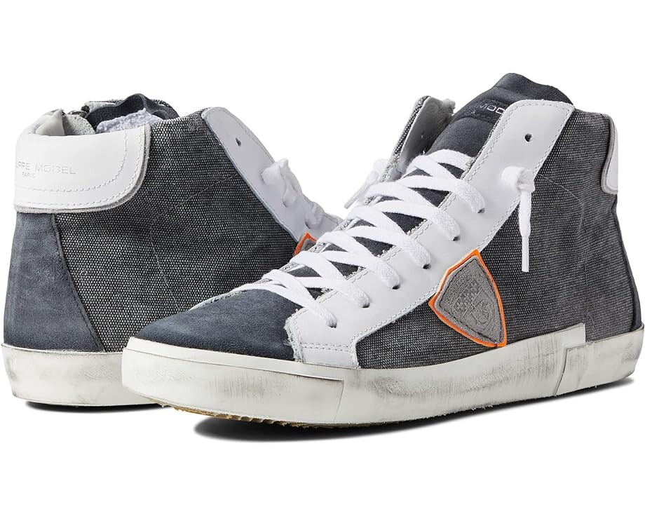 

Кроссовки Philippe Model PRSX High Top Sneaker, цвет Canvas Vintage/Noir Blanc