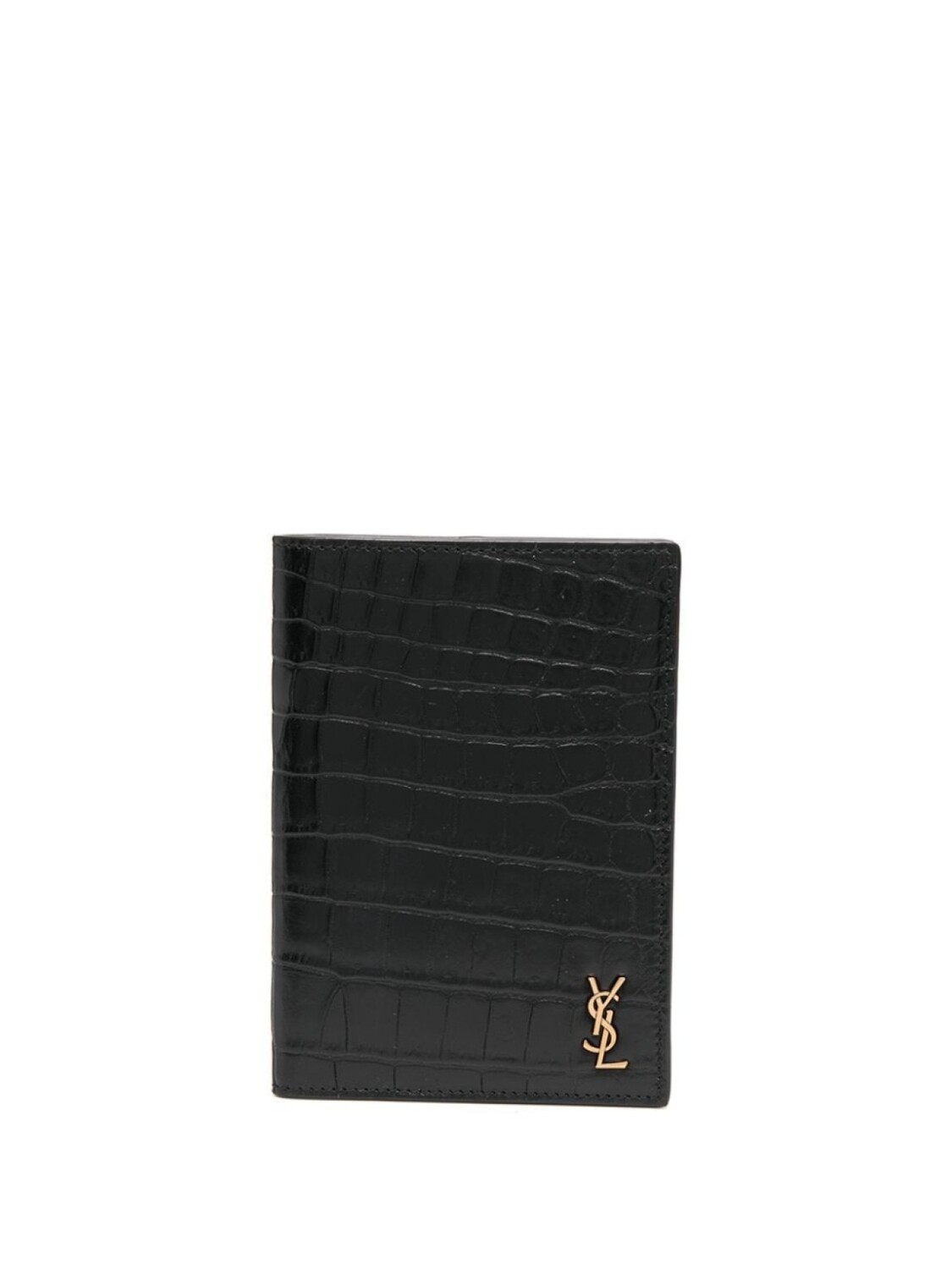 

Saint Laurent картхолдер с тисненым логотипом, черный