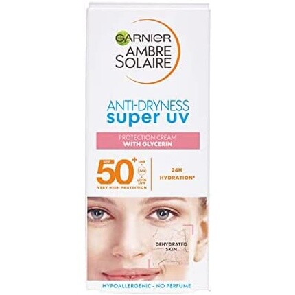 

Ambre Solaire Супер УФ-крем против сухости с глицерином Spf50+ 50 мл, Garnier