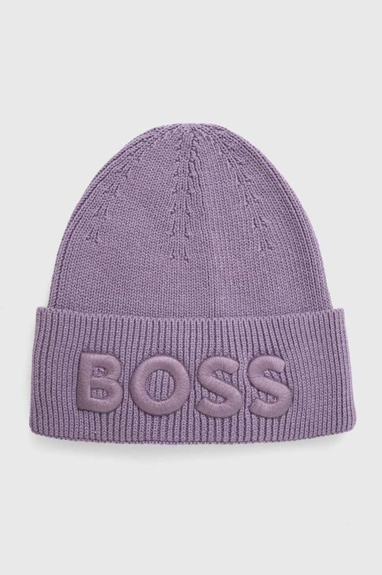 Шапка из смесовой шерсти BOSS ORANGE Boss, фиолетовый