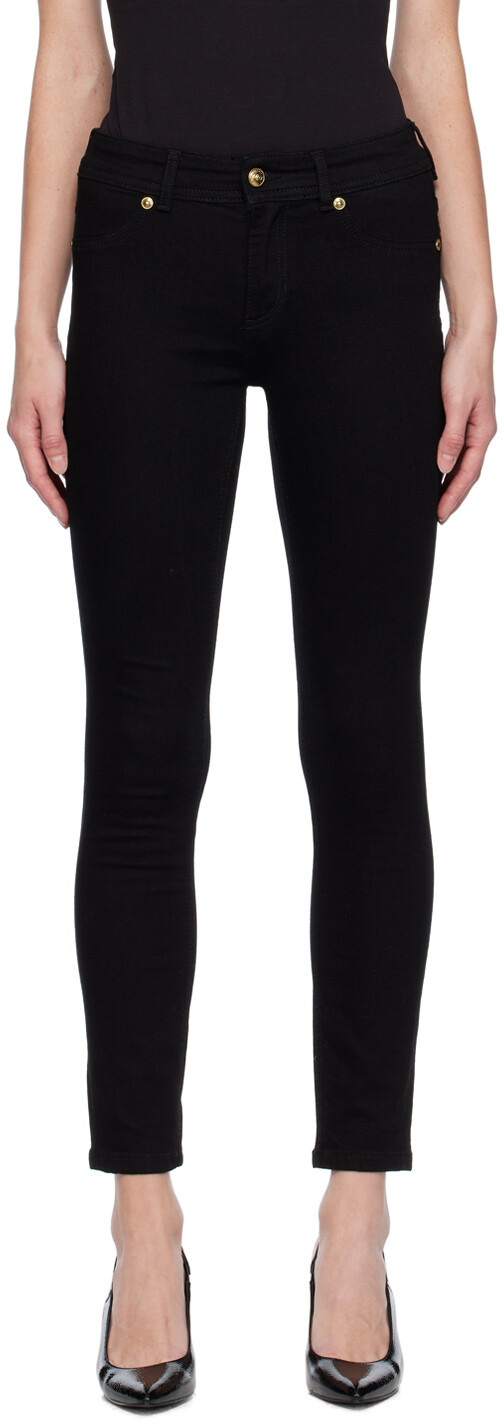 

Черные джинсы с V-образной эмблемой Versace Jeans Couture
