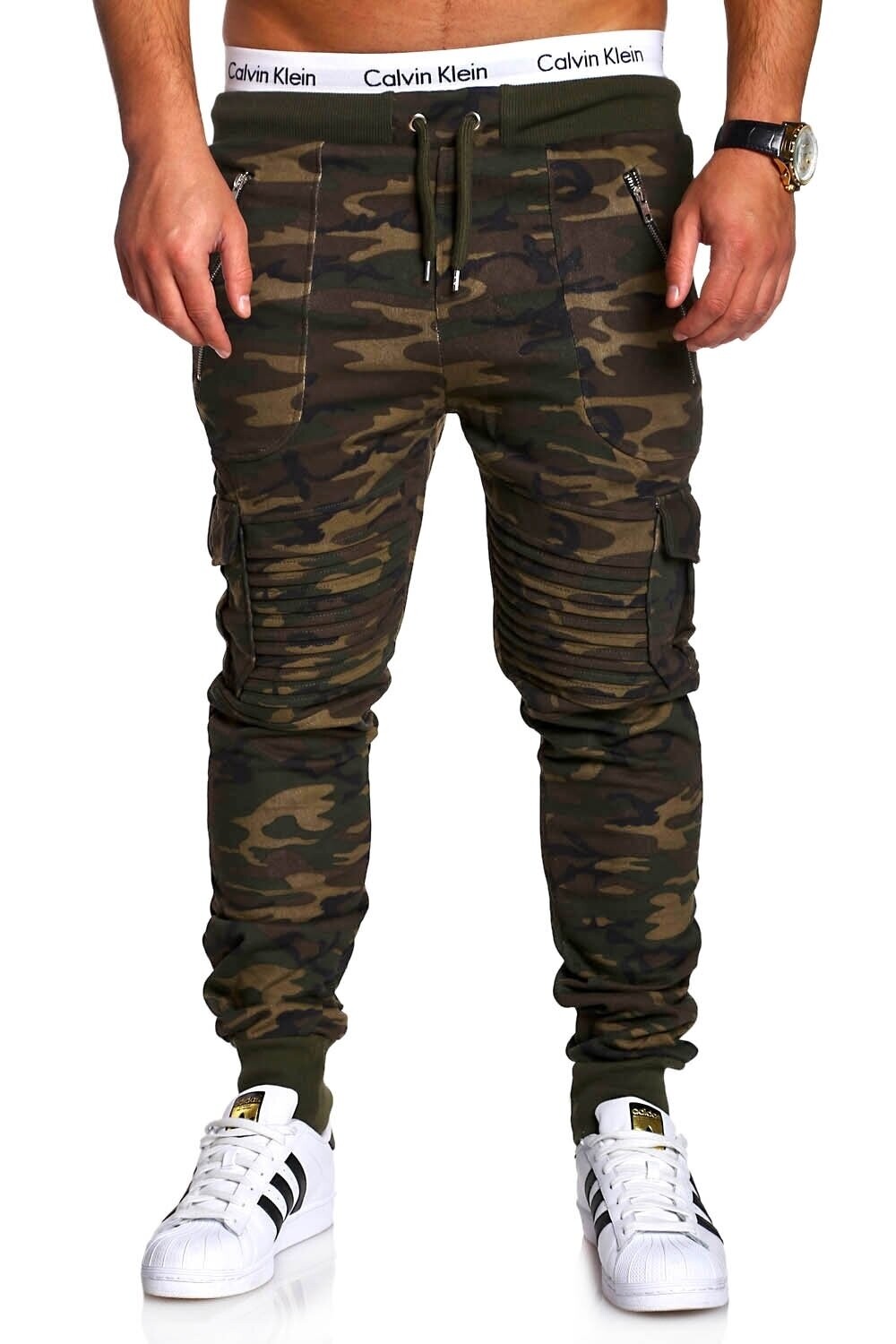 

Брюки behype Trainingshose MATHEY, цвет Camouflage - Khaki