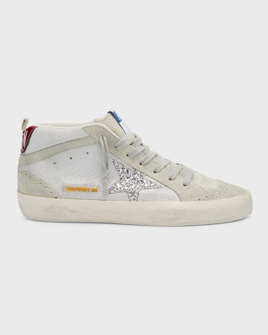 

Кроссовки Mid Star из замши с эффектом металлик Golden Goose
