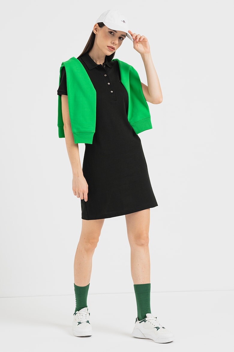

Платье из пике с воротником с логотипом Lacoste, черный