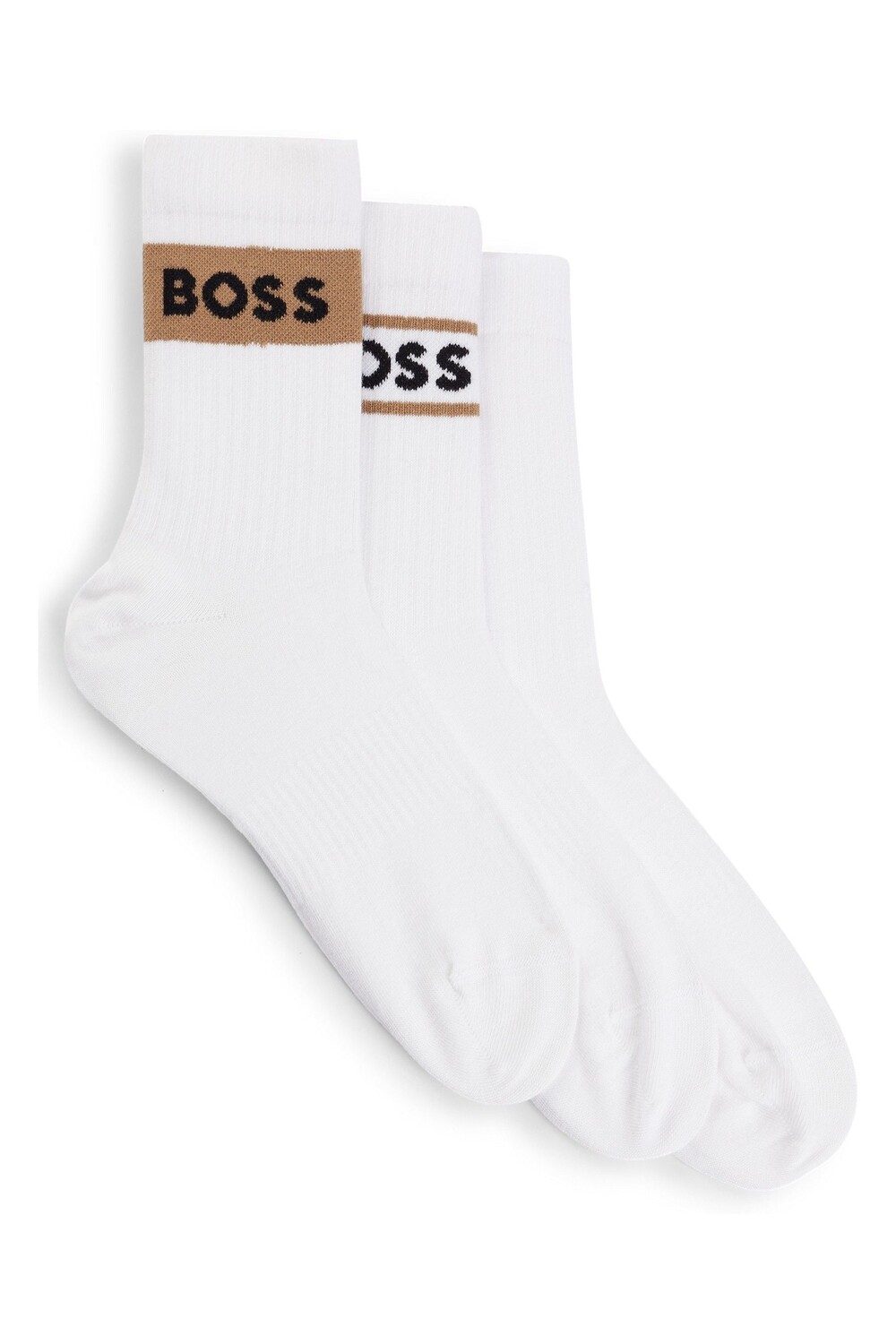 

Носки с логотипом, 3 пары, укороченная длина Boss, белый