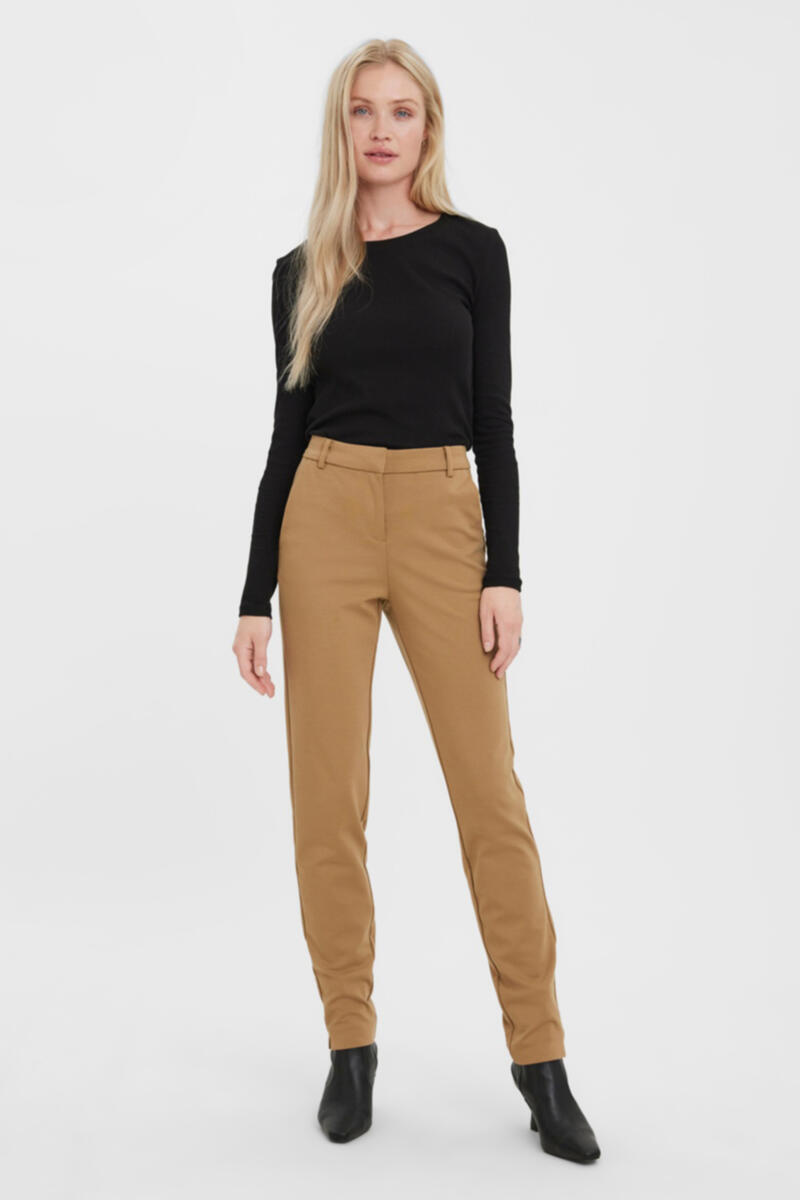 Длинные трикотажные брюки Vero Moda, коричневый