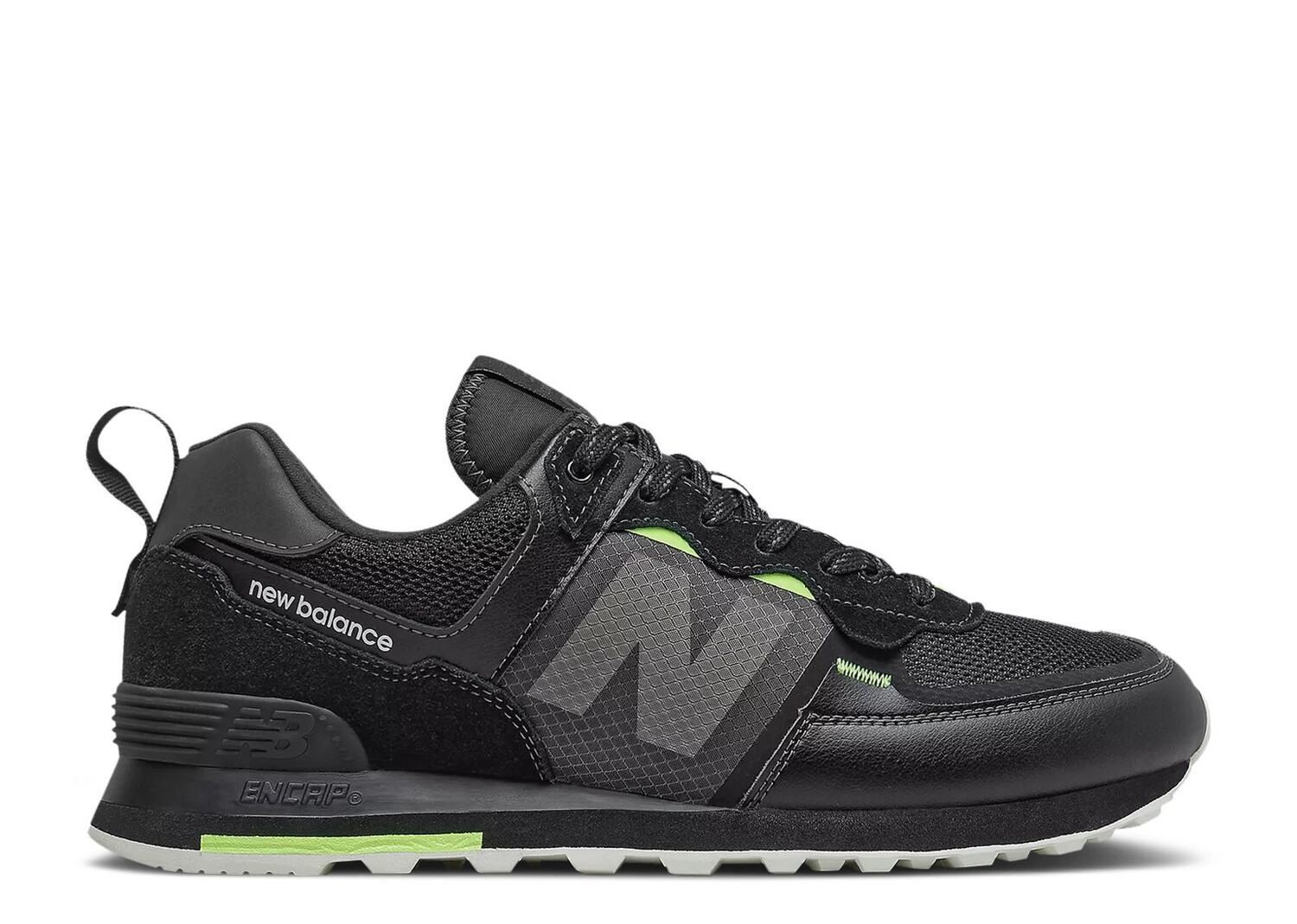 

Кроссовки New Balance 574 'Black Bleached Lime Glow', черный