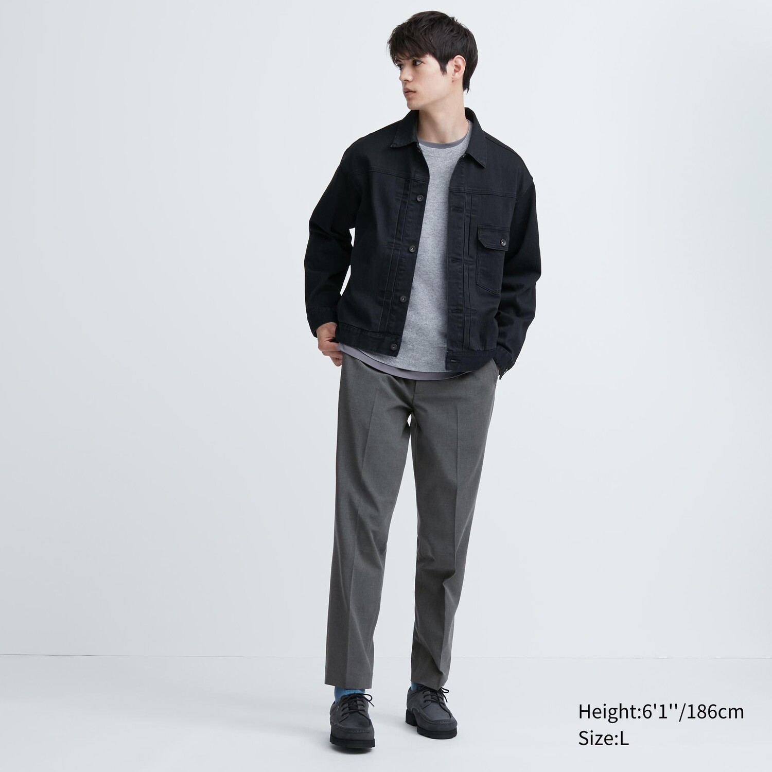 

Умные шерстяные брюки длиной до щиколотки (длинные) Uniqlo, серый