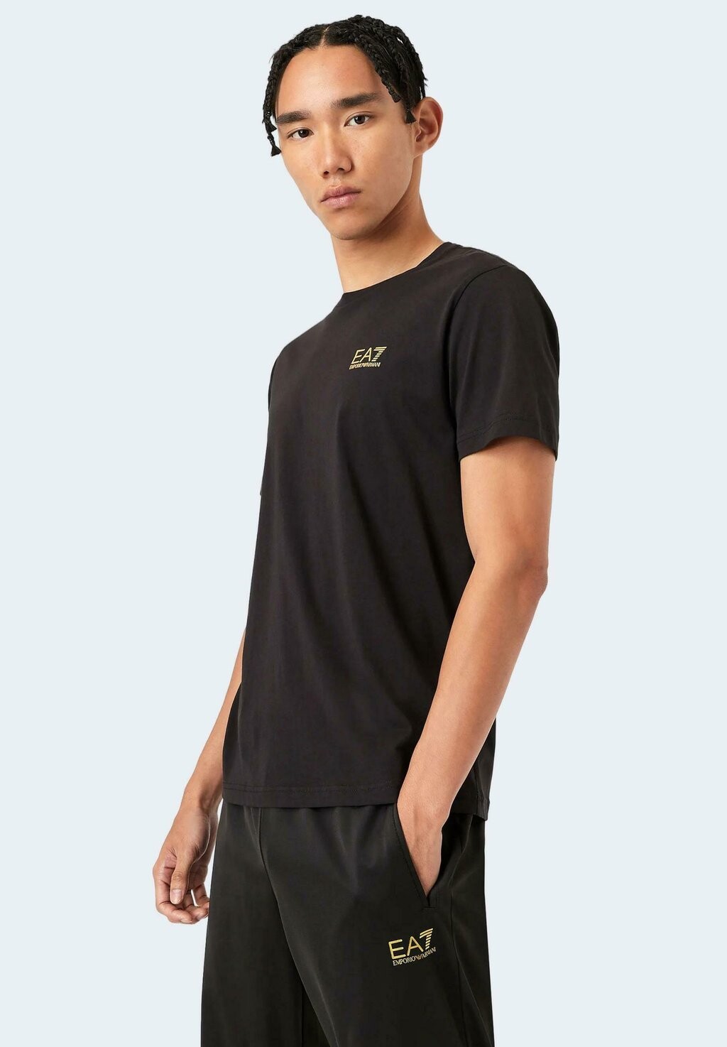 

футболка с принтом Small Logo 8Npt51 Pjm9Z EA7 Emporio Armani, цвет black gold