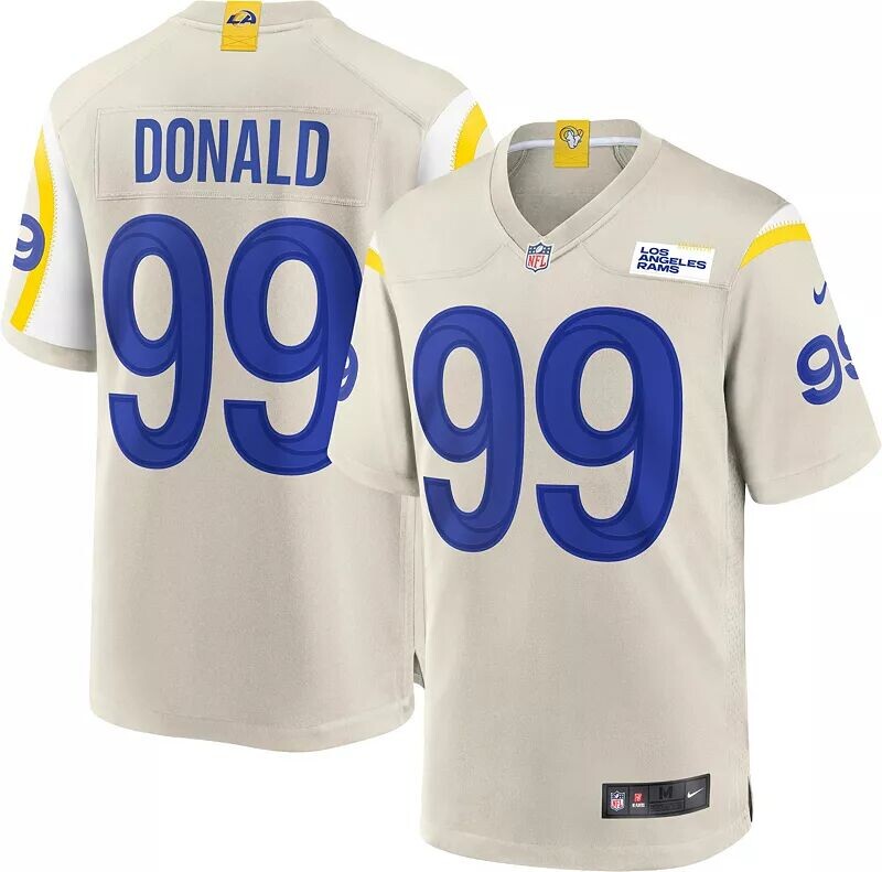 

Мужская белая игровая майка Nike Los Angeles Rams Aaron Donald #99