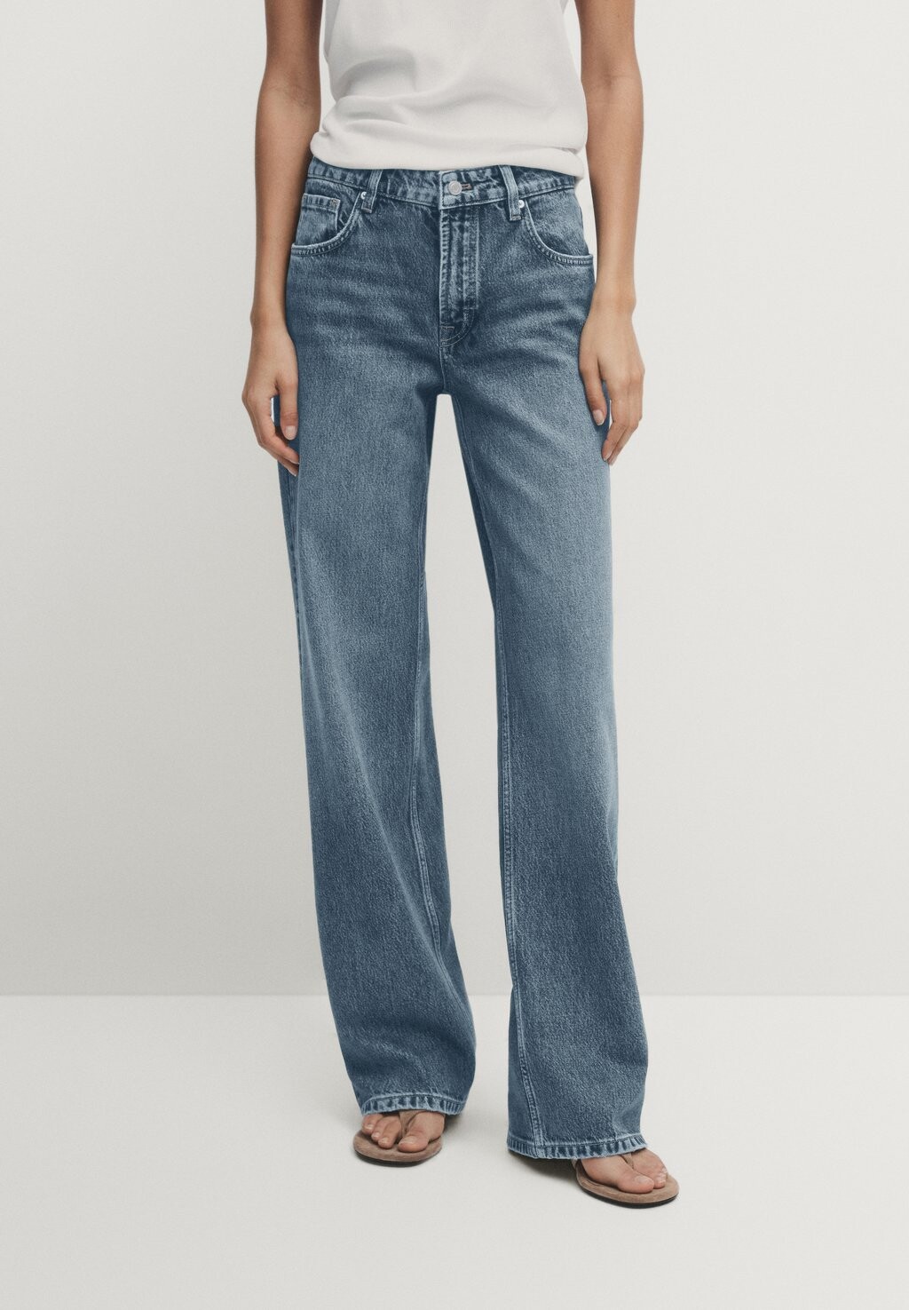 

Джинсы прямого кроя Massimo Dutti, синий деним