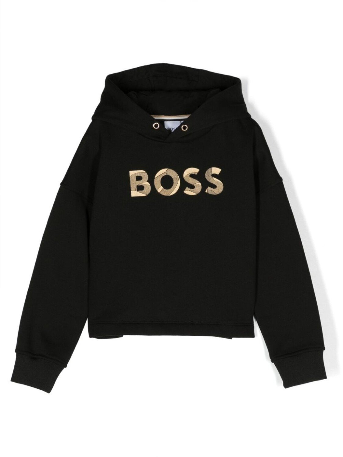 

BOSS Kidswear худи с вышитым логотипом, черный