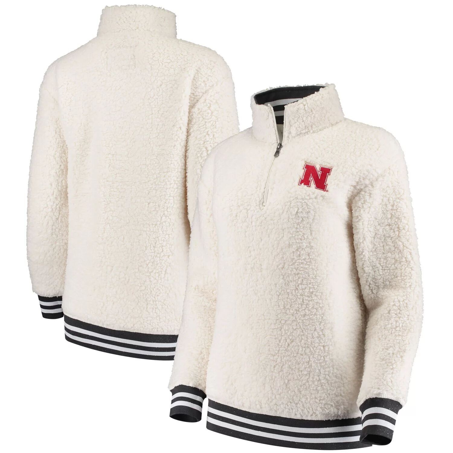 

Женская кремовая куртка Nebraska Huskers Varsity Sherpa с молнией до четверти